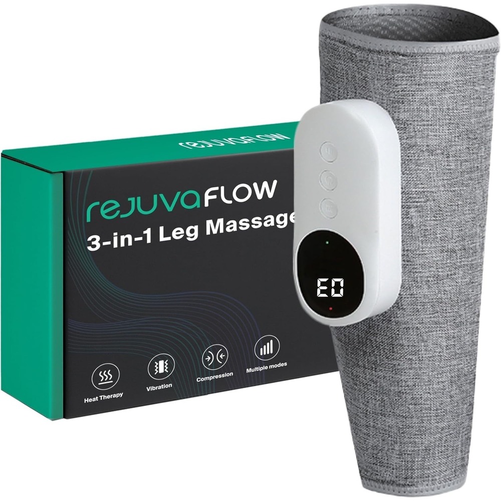 1‎ Rejuvaflow 3-in-1 Leg & Calf Massager Adjustable Compression Single Pack NEW